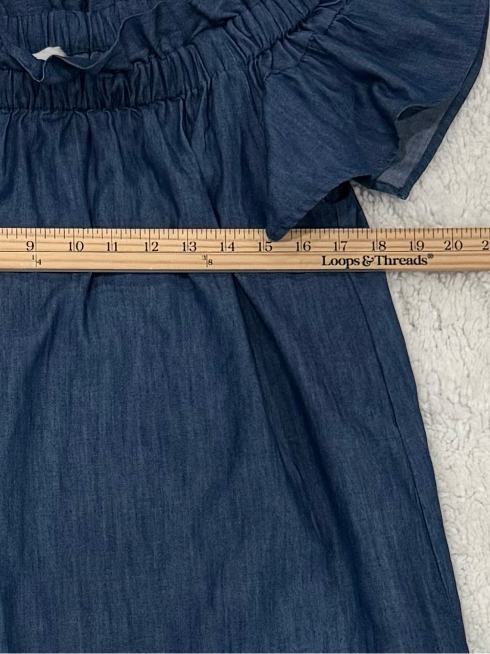 Anthropologie Corey Lynn
Calter Chambray Off
Shoulder Ruffle Dress Size X-Small - Picture 7 of 9